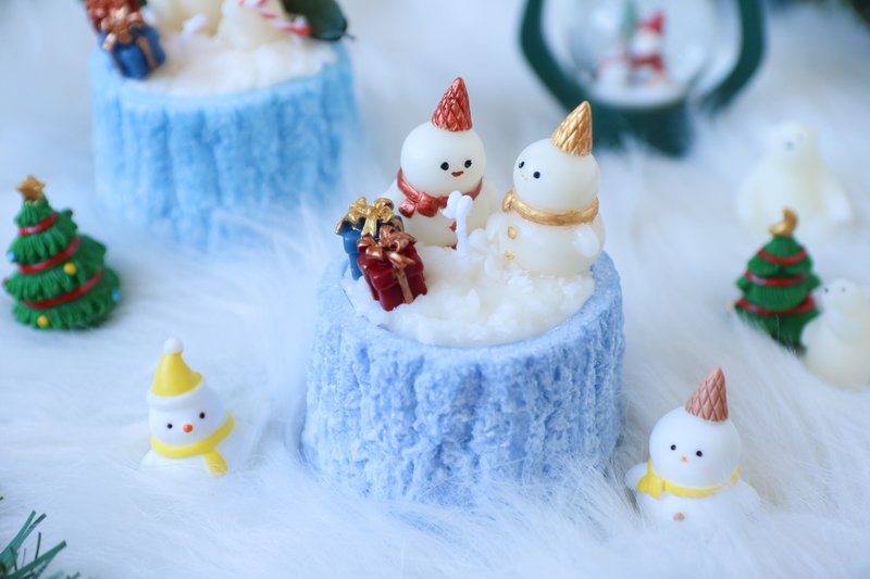 Christmas Gifts | Cute Snowman Scented Soy Candle - Candles & Candle Holders - Wax Blue