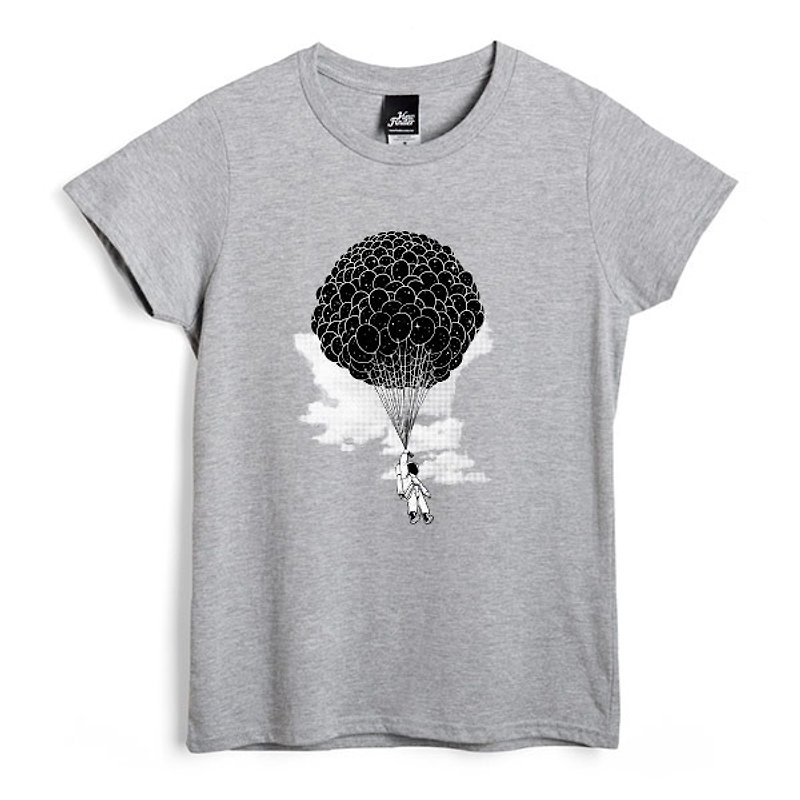 Fly to space - deep sash - female version of T-shirt - เสื้อยืดผู้หญิง - ผ้าฝ้าย/ผ้าลินิน 