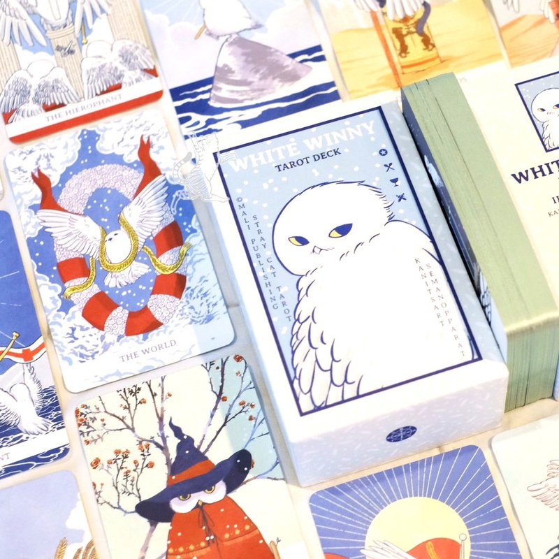 White Winny 白色貓頭鷹塔羅牌 l Tarot of the Owl 78張 - 卡片/明信片 - 紙 白色