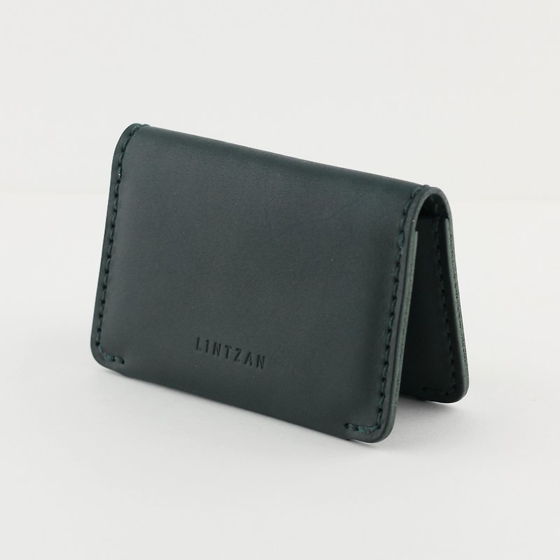 Classic 2 fold business card holder/card holder-forest green - Card Holders & Cases - Genuine Leather Green