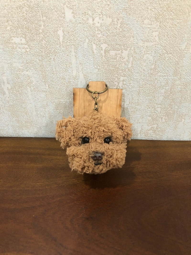 Small VIP dog head [feiwa 霏 手 hand] pet doll (spot area) key ring - Pet Toys - Other Materials Khaki