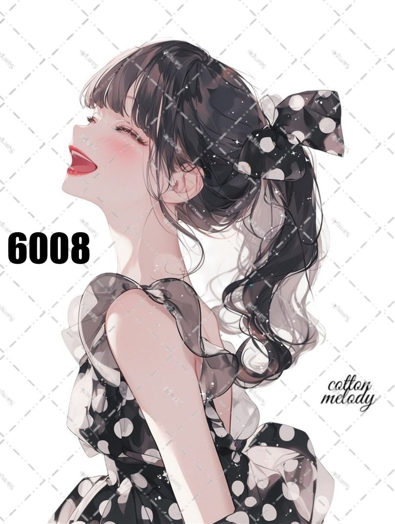 original sticker no.6008 人物ステッカー オリジナルステッカー 人物ステッカー 女の子ステッカー オリジナル人物ステッカー - 貼紙 - 紙 