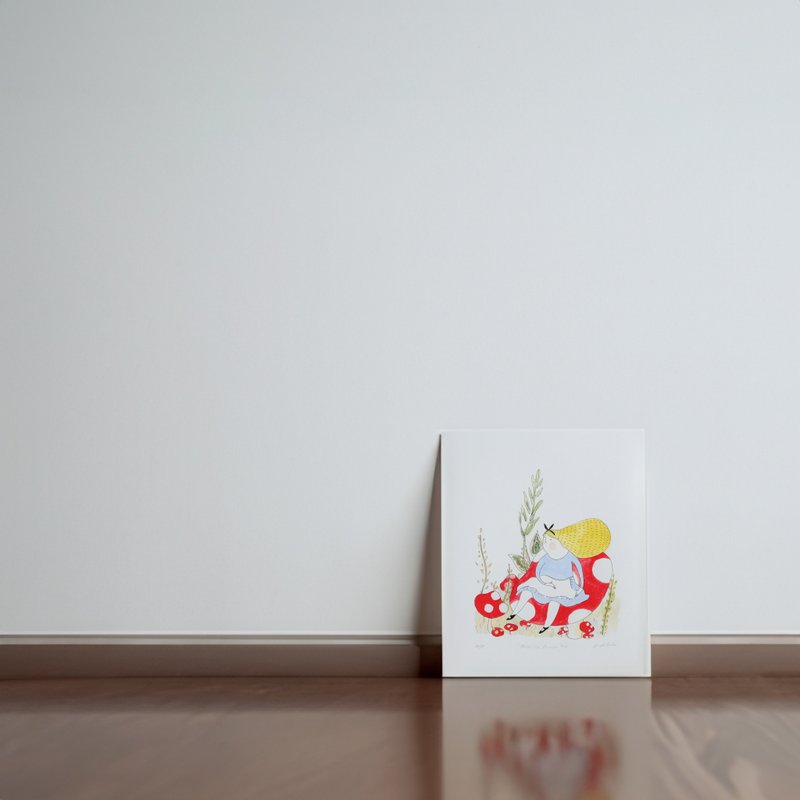 Art Print - Alice in Forest | 8 x10 inch, Limited Edition - โปสเตอร์ - กระดาษ สีเขียว