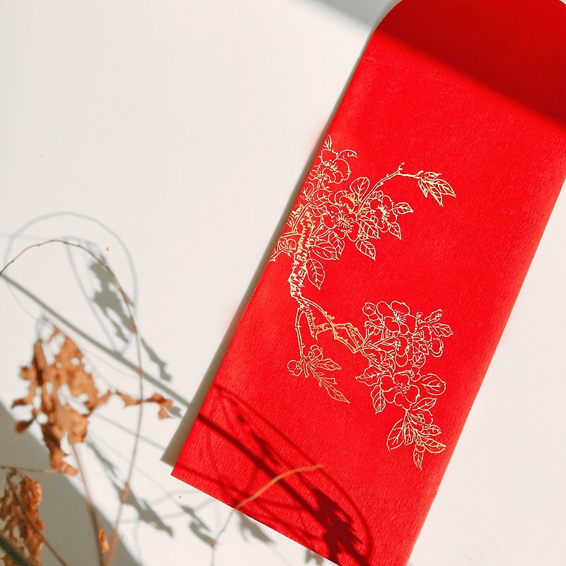 Red bag / middle section / spring warm flower - three into - Chinese New Year - Paper Red