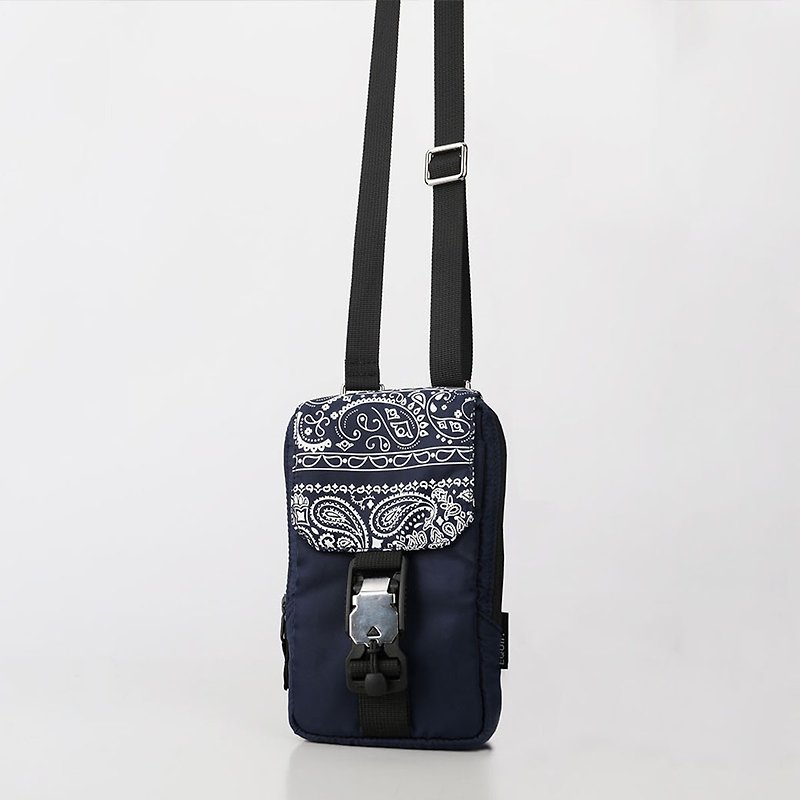 【Hong Kong Brand EQUIP】 MZS3-V Cashew Flower Functional Wind Phone Bag / Oblique Bag - Messenger Bags & Sling Bags - Nylon Blue
