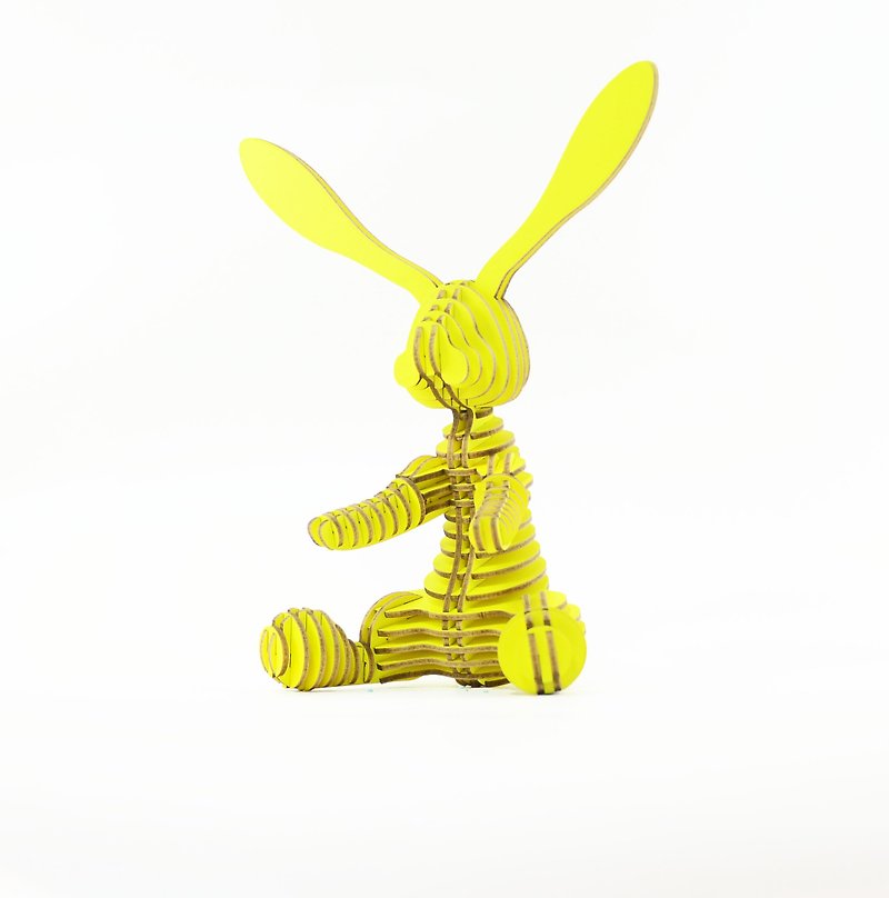 萬 兔 3D 手作 DIY 居家擺飾 黃色 - 擺飾/家飾品 - 紙 黃色