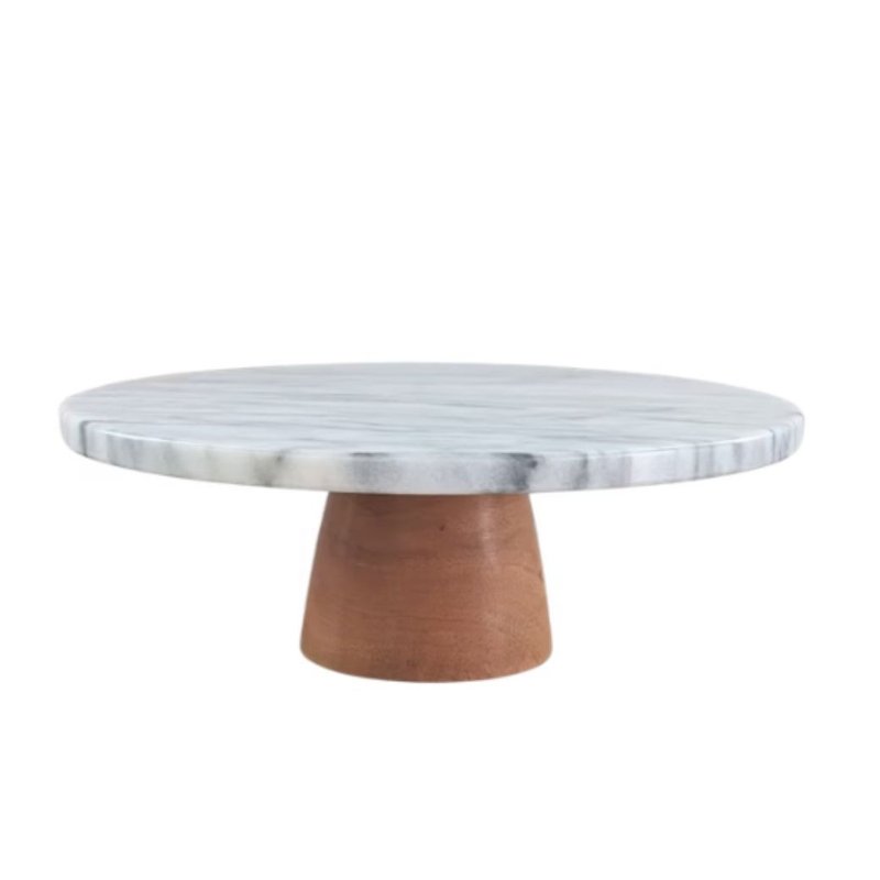 Marble High Leg Turntable - Wooden Seat - เครื่องครัว - หิน ขาว