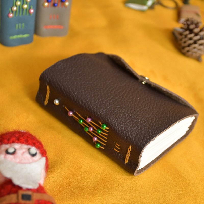 [Quick Shipping] Christmas Tree Leather Booklet - Brown| Experimental Series - สมุดบันทึก/สมุดปฏิทิน - หนังแท้ สีนำ้ตาล