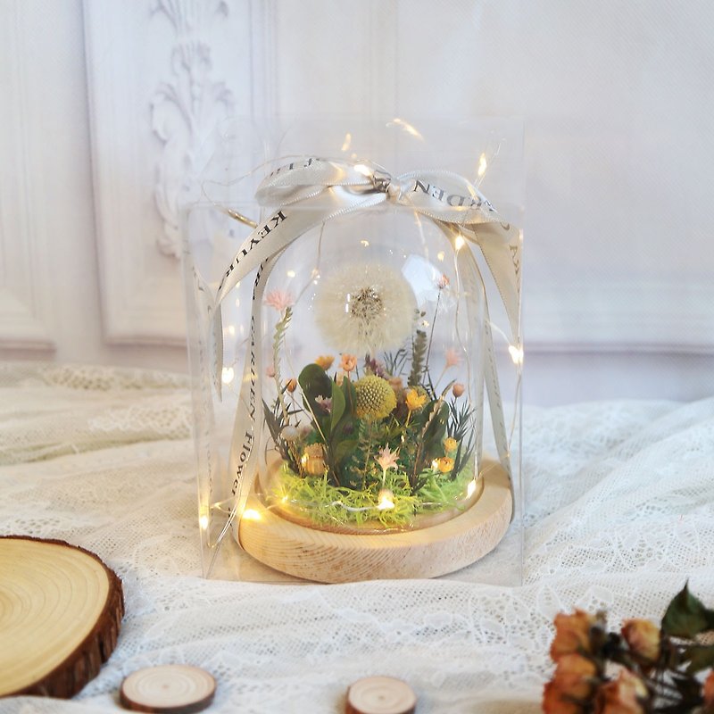 Dandelion glass cup *S22/immortal flower.Dry flower/Christmas/exchange gift - Dried Flowers & Bouquets - Plants & Flowers 