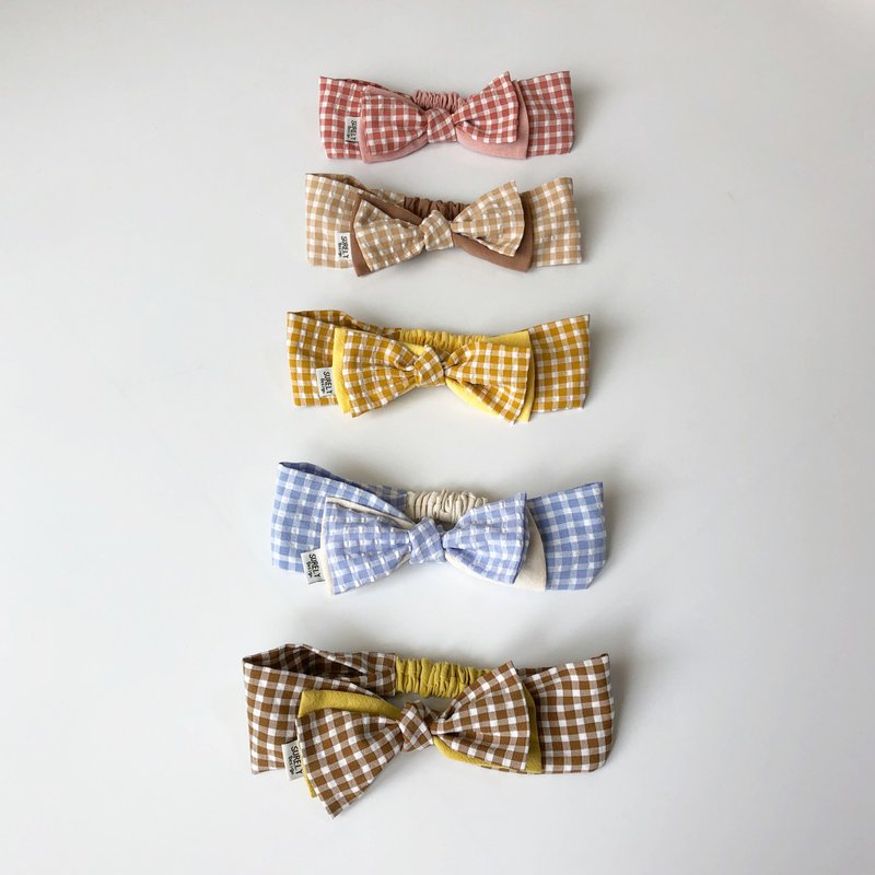 [Spot] Butterfly's name is Triss | Double bow elastic headband - หมวกเด็ก - ผ้าฝ้าย/ผ้าลินิน สึชมพู
