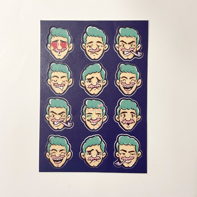 Daddy's Face Sticker - 貼紙 - 防水材質 多色