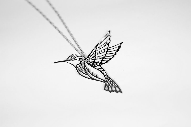 Hummingbird (new product in summer)_animal series_make a problem - Necklaces - Other Metals Gray