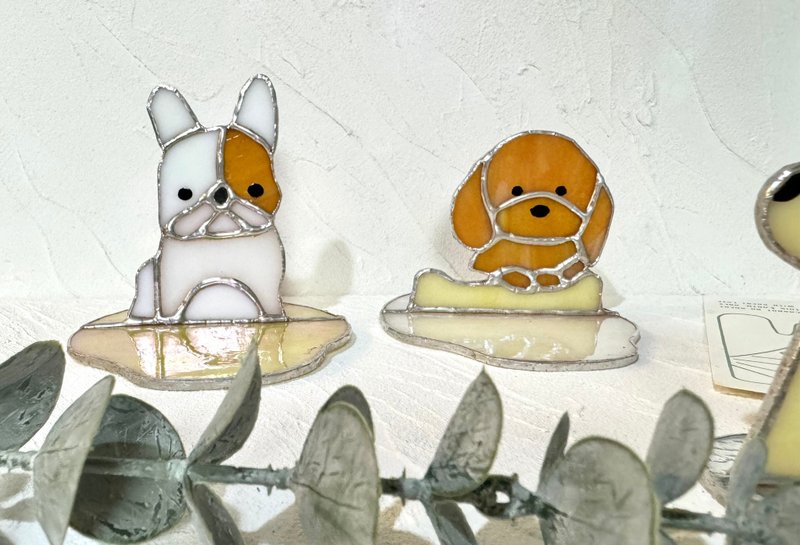 Stained Glass-Dog Series Aromatherapy Holder - เทียน/เชิงเทียน - แก้ว 