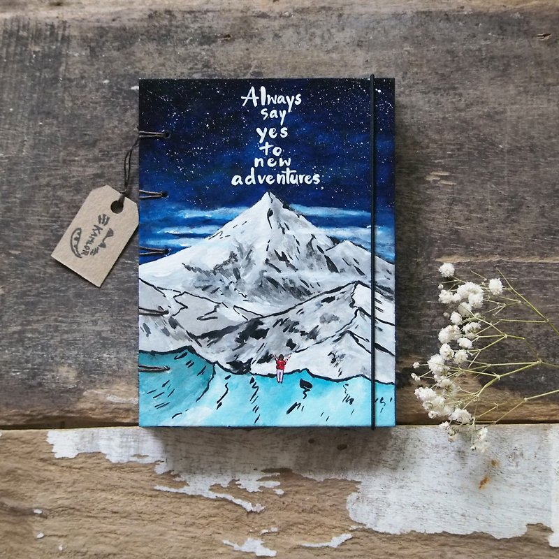 I waiting to see the snow mountains. Notebook Handmadenotebook Diary 筆記本 journal - 筆記簿/手帳 - 紙 藍色