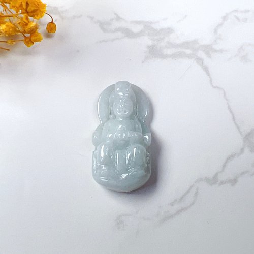 瓔珞珠寶盒 E.L.Jewelry Box 【天上聖母】白翡翡翠媽祖娘娘項鍊 | 天然緬甸玉A貨翡翠 | 送禮