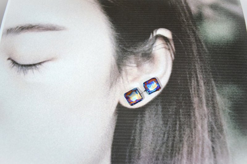 Titanium pierced earrings・titanium earrings・tetra・16 gauge・A - Earrings & Clip-ons - Other Metals Multicolor