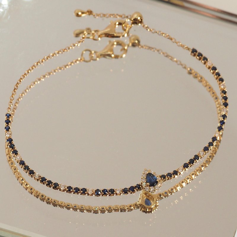 18K Gold The Blue Sapphire Ellipsis Bracelet - Bracelets - Precious Metals 