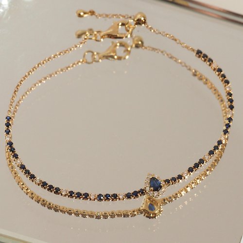 IRIZA Jewellery 18K金藍寶石省略手鏈 18K Gold The Blue Sapphire Ellipsis Brac