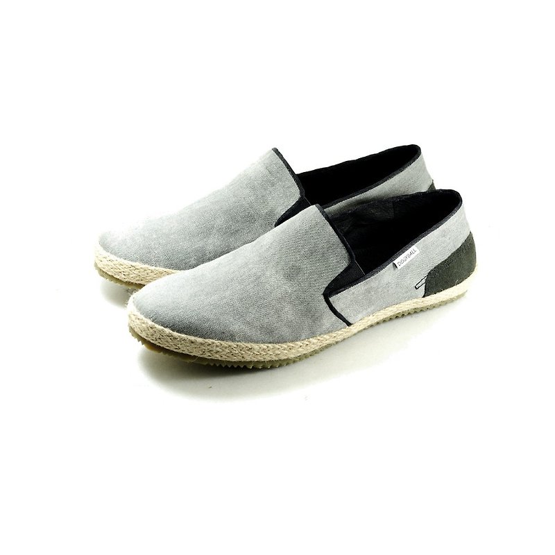 [Dogyball] simple urban men's shoes natural straw / super soft water-proof lazy canvas upper - รองเท้าอ็อกฟอร์ดผู้ชาย - ผ้าฝ้าย/ผ้าลินิน สีเทา