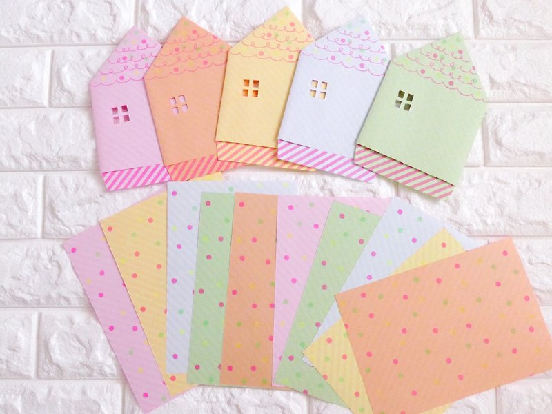 House letter set 5 color set - ซองจดหมาย - กระดาษ 