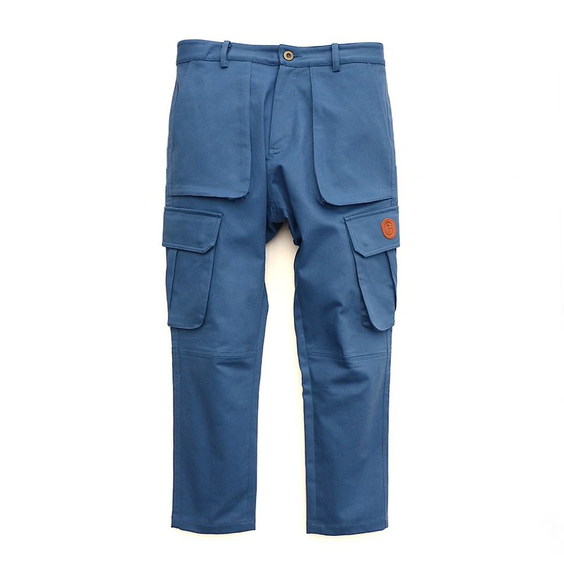 Multi-pocket Japanese Twill Military Work Pants/Overalls - Men's Pants - Cotton & Hemp Blue