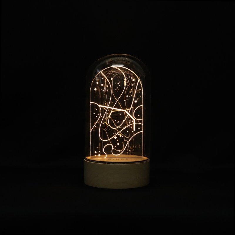 客製化禮物 生日禮物 LED原木夜燈 - 【 白羊座 】星座耳環架 - 燈具/燈飾 - 玻璃 透明