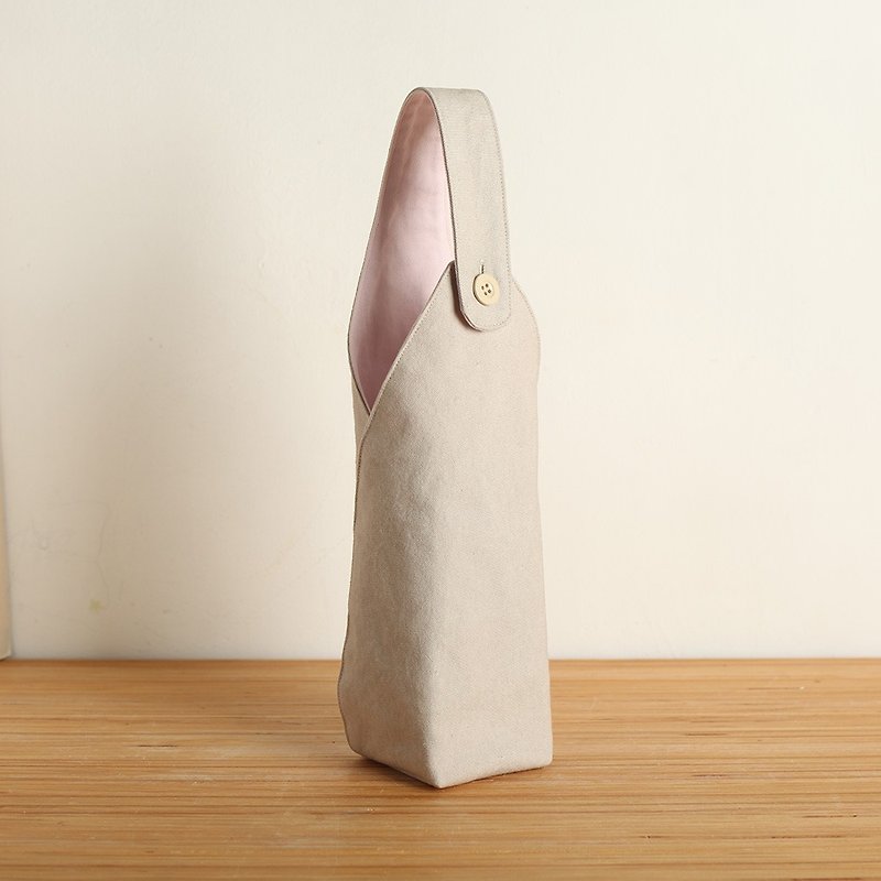Beige beverage bag-inner light powder - ถุงใส่กระติกนำ้ - ผ้าฝ้าย/ผ้าลินิน 