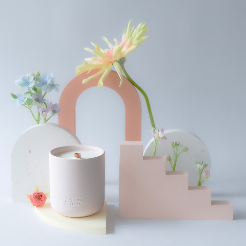 fairy garden 仙女的花園 | 香氣蠟燭 | 陶瓷杯 | 40小時放鬆時刻 - 香氛蠟燭/燭台 - 蠟 粉紅色