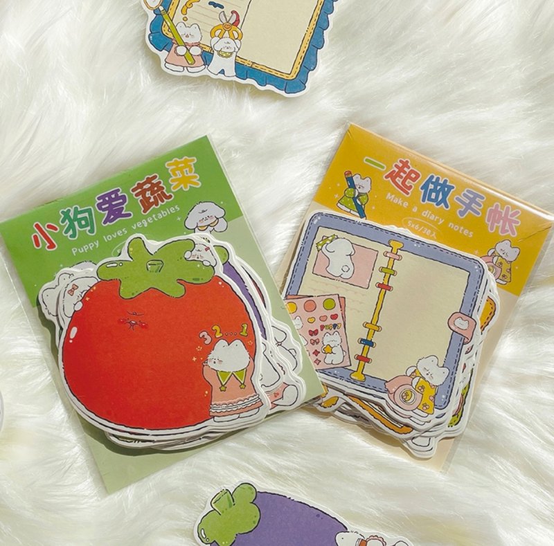 小狗巴士 可愛造型便簽紙 手帳拼貼便條紙 - 便條紙/便利貼 - 紙 多色