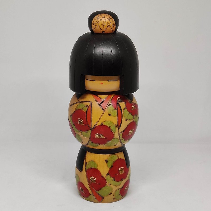 Creative kokeshi doll by Kazuo Takamizawa - Stuffed Dolls & Figurines - Wood Brown