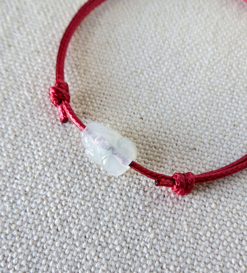 Zodiac Year [Lucky Pixiu] Ice Jade Korean Wax Thread Bracelet*B01*Lucky, anti villain - สร้อยข้อมือ - เครื่องเพชรพลอย สีใส