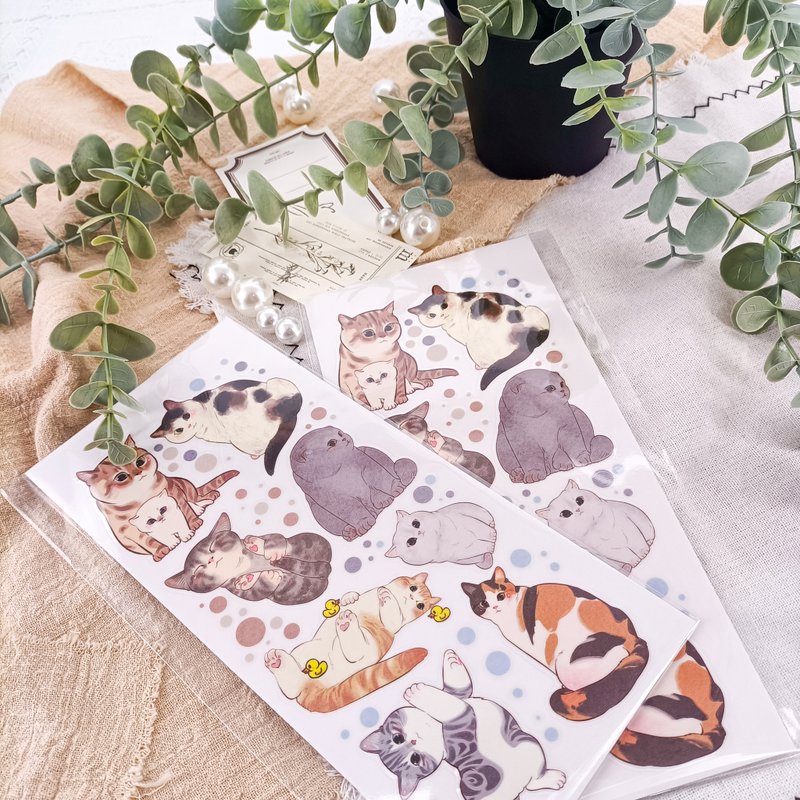 012 可愛貓咪5 Cute Cat 5 / 轉印貼紙Transfer Stick - 貼紙 - 塑膠 多色