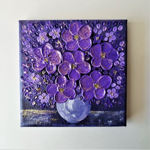 花瓶の花の花束。アクリル画の写真素材・画像素材 Image 175576946