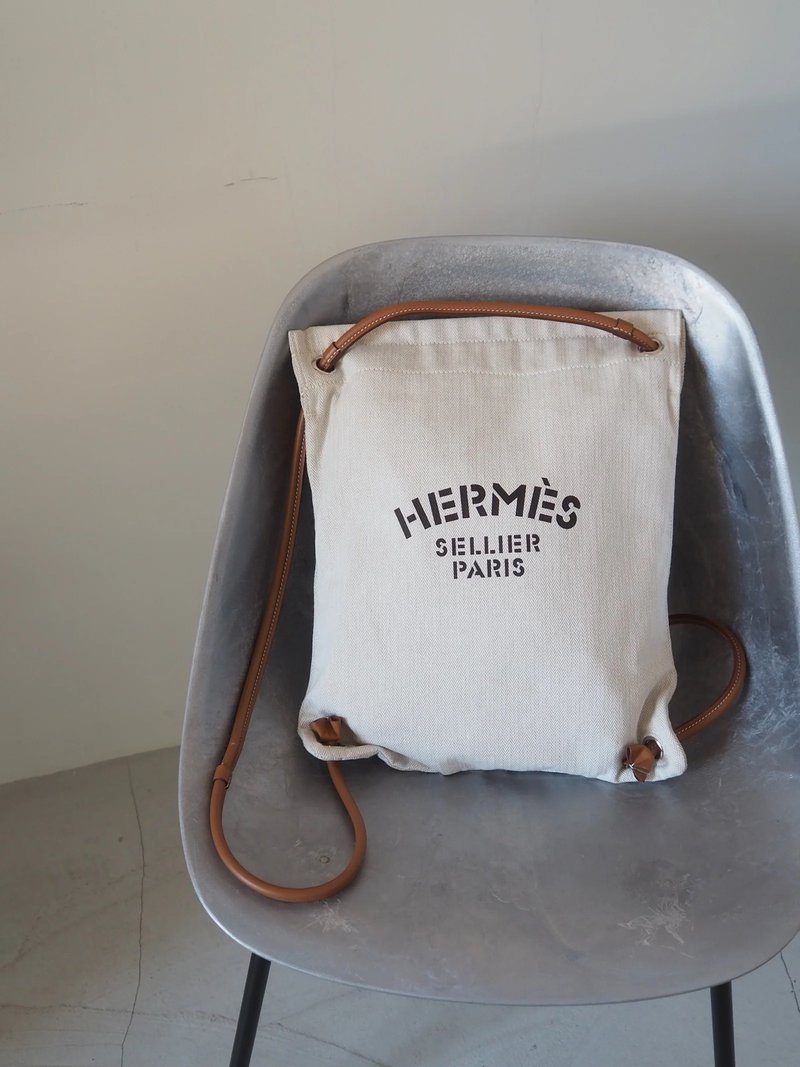HERMÈS ALINE 2WAY SHOULDER BAG エルメス アリーヌ 2WAYショルダーバッグ ヴィンテージ - 側背包/斜背包 - 棉．麻 白色