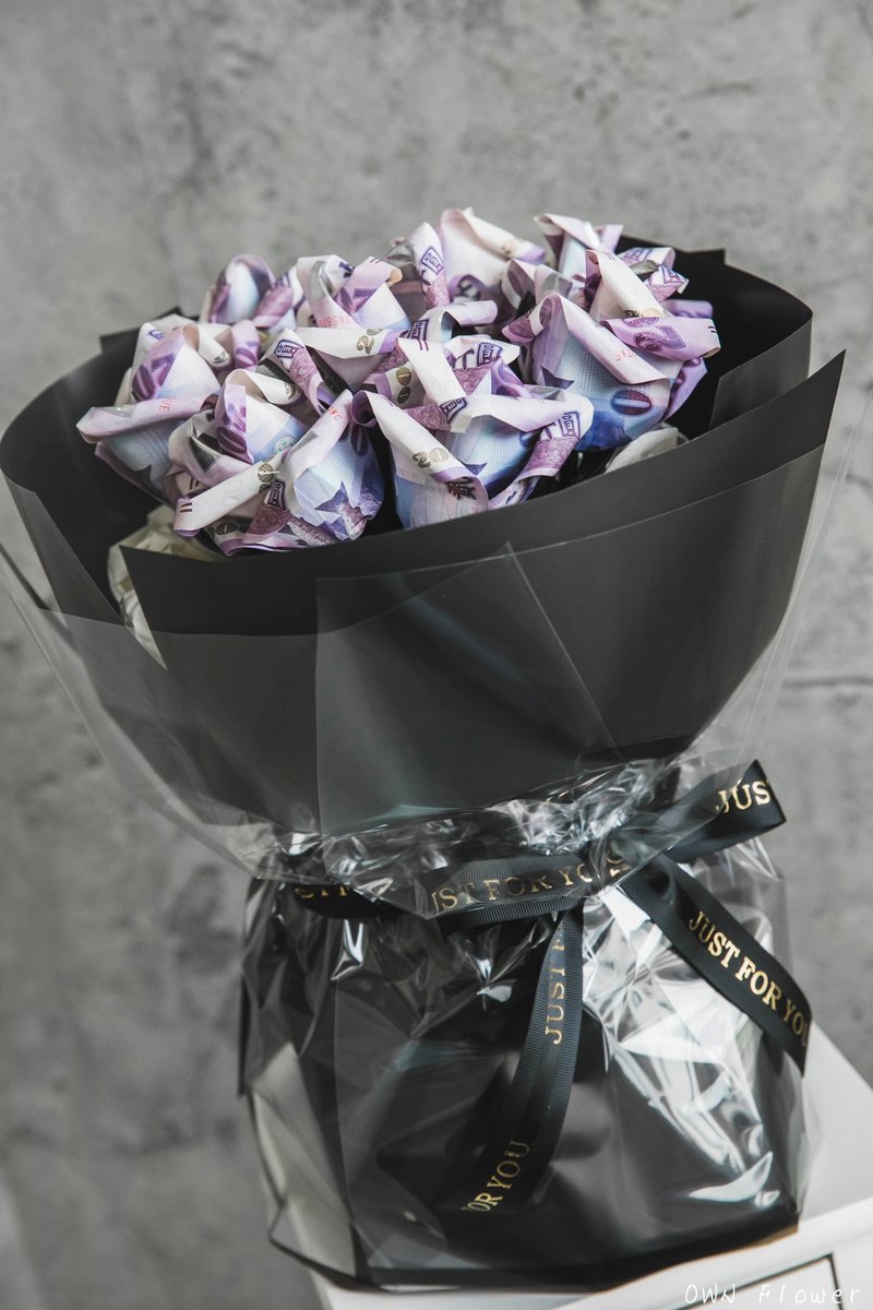 Black bouquet/banknote bouquet/banknote bouquet/money bouquet/money flower/birthday gift/Valentine's Day bouquet - Dried Flowers & Bouquets - Paper Black