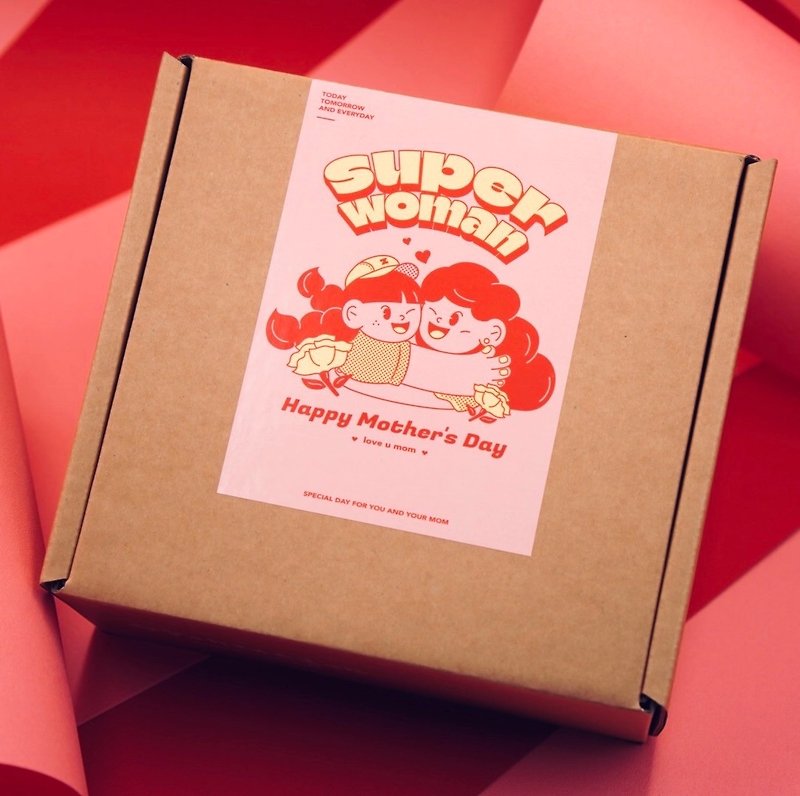 [Free Shipping] Superwoman Mother’s Day Gift Box・Top Pampering Set - Cake & Desserts - Fresh Ingredients Brown