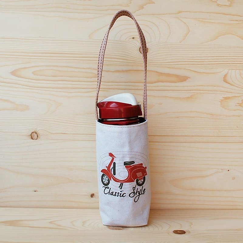 Classic Wei Shi kettle bag / cup sets - ถุงใส่กระติกนำ้ - ผ้าฝ้าย/ผ้าลินิน สีแดง