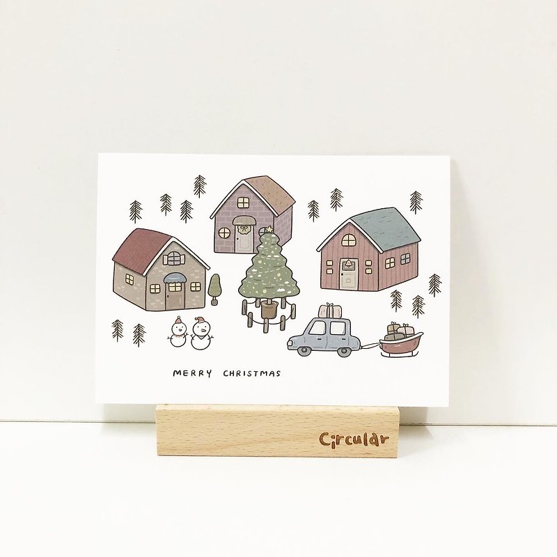 クリスマス-クリスマスビレッジカード/ポストカード - カード・はがき - 紙 ホワイト