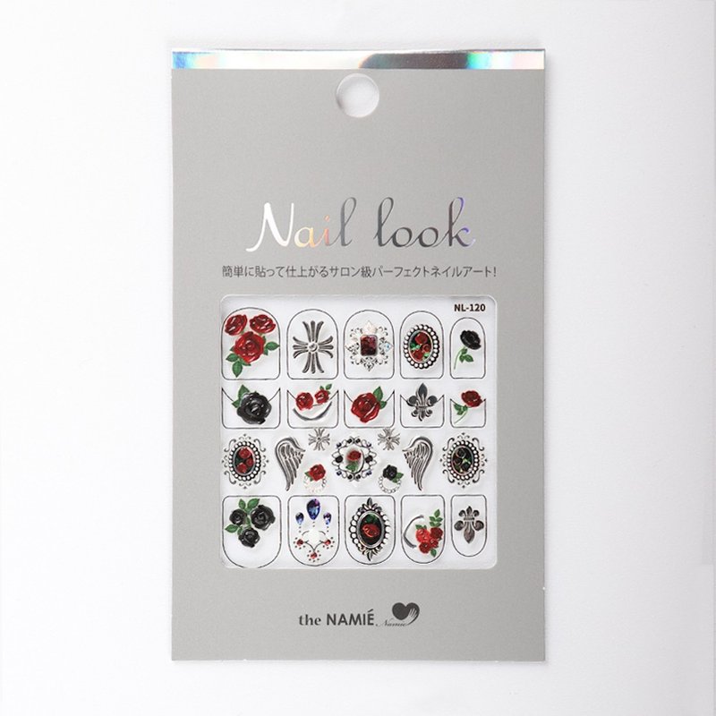 【 DIY 美甲】Nail Look 美甲裝飾藝術貼紙 金屬與玫瑰 - 指甲油/指甲貼 - 紙 銀色