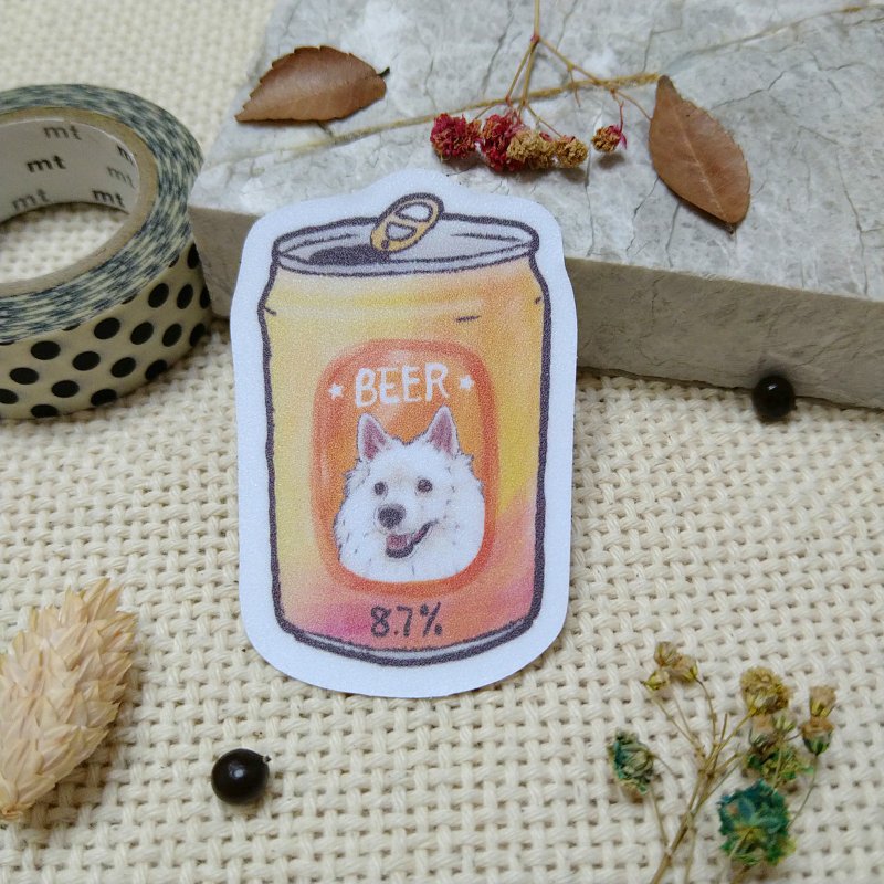 狐狸犬啤酒-防水車貼-行李箱貼紙_防水貼紙 - 貼紙 - 防水材質 
