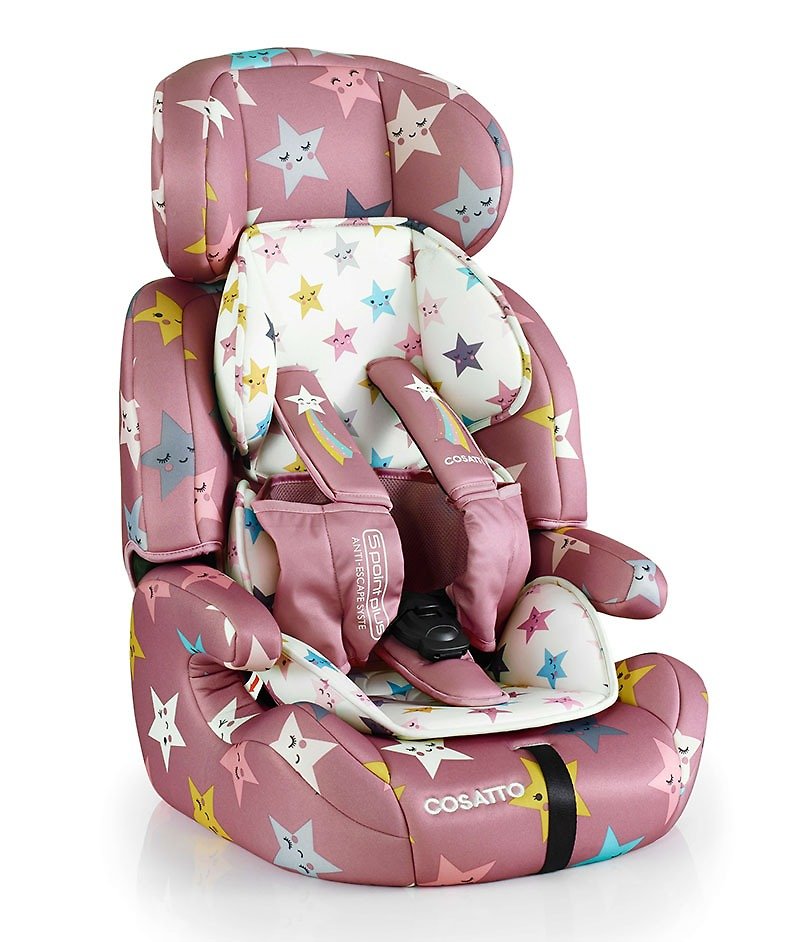 Cosatto Zoomi Highback Booster Car Seat with Harness – Happy Stars - Kids' Furniture - Other Materials Pink