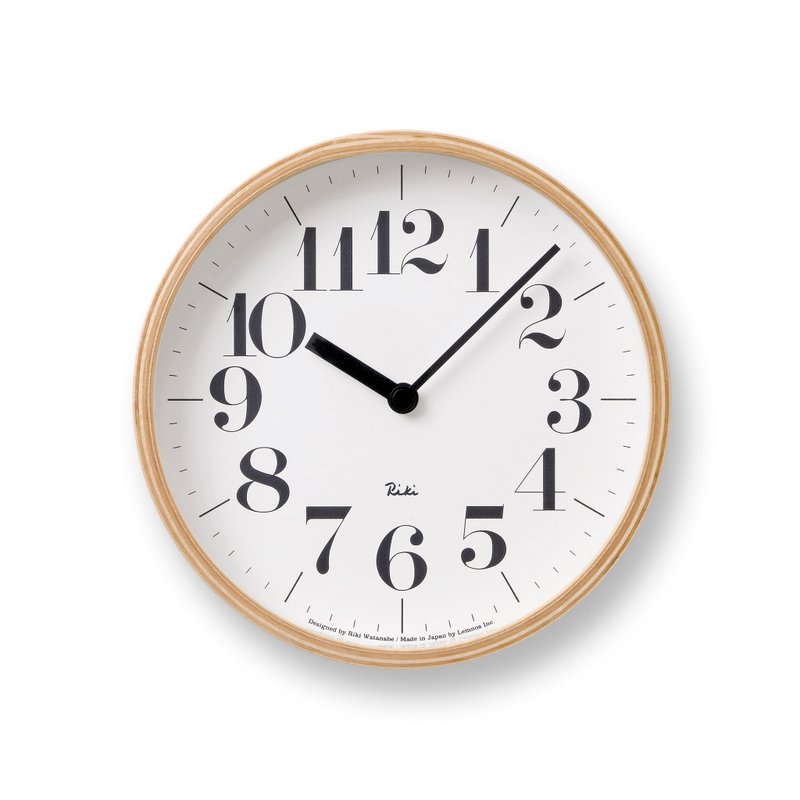Lemnos Riki Clock 小 時鐘 渡邊力設計 - 時鐘/鬧鐘 - 木頭 卡其色