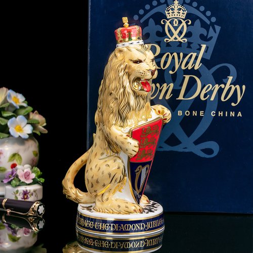 擎上閣裝飾藝術 限量250英國 Royal Crown Derby 2012女王護國皇家神獸獅王擺飾