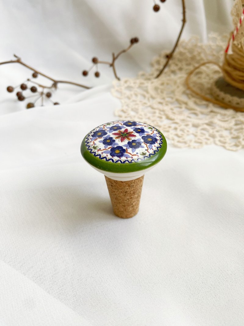 [Good Day Fetish] Spain brings back handmade ceramic flower-painted wine bottle stoppers - อื่นๆ - เครื่องลายคราม หลากหลายสี