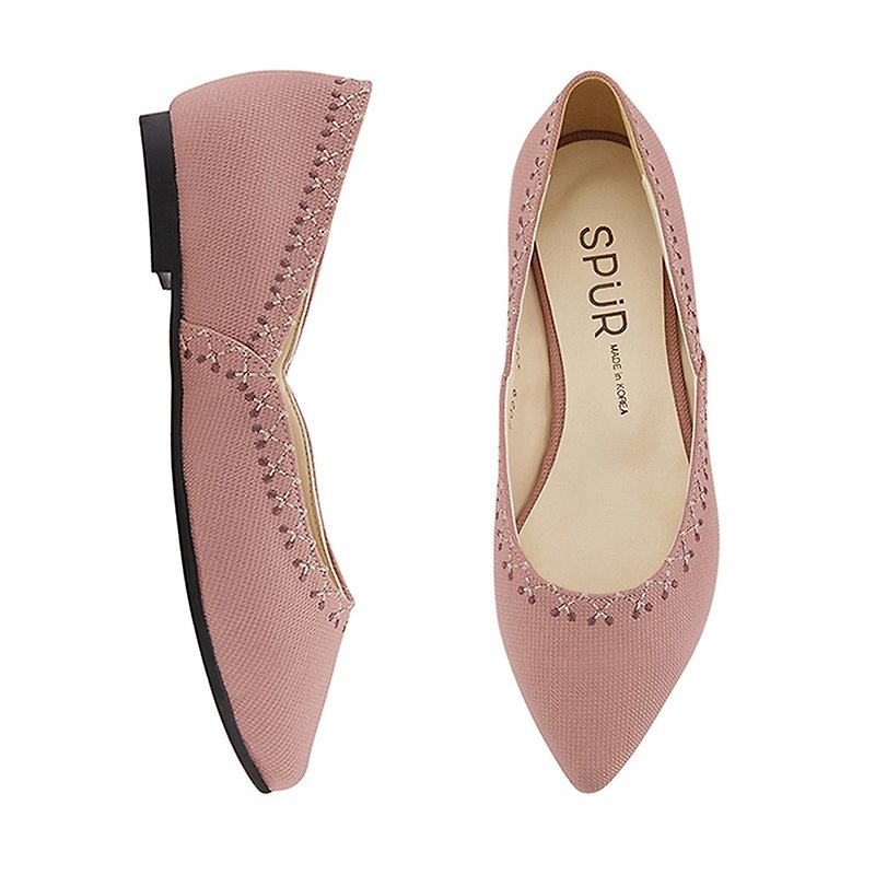 PRE-ORDER – SPUR 漿果刺繡平底鞋 MS7029 PINK - 女休閒鞋/帆布鞋 - 其他材質 