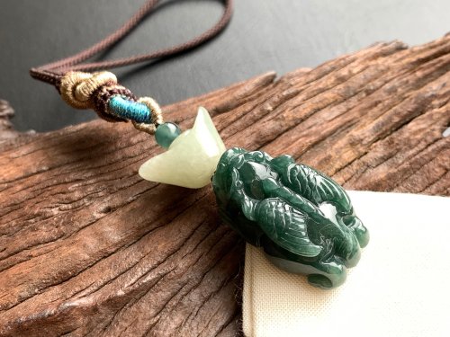 淳玉晶品坊 快速出貨 免費開光 天然藍水翡翠招財貔貅吊飾 掛件 飛天貔貅掛繩