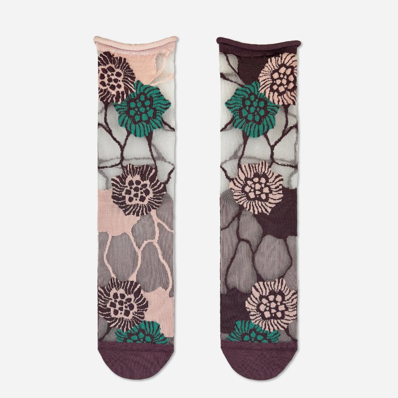 パープルウォーターリリー・purple_waterlily / organic cotton  /socks - 襪子 - 棉．麻 紫色