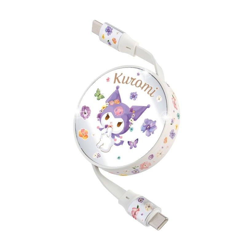 Retractable USB-C Data Sync/ Charging Cable – Kuromi - ที่ชาร์จ - พลาสติก สีเงิน