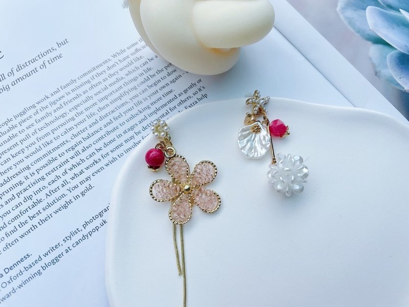 巴洛克系列 | BE1花漾 - 耳環/耳夾/耳骨夾 - 半寶石 