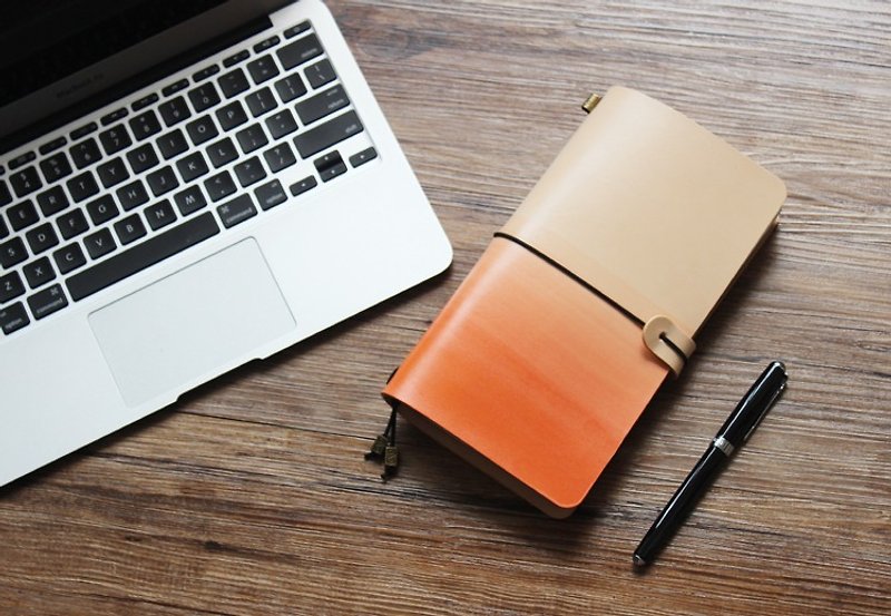 2018 such as Wei gradient dyeing series orange orange 22 * ​​12cm hand books leather notebook diary TN travel this - Notebooks & Journals - Paper Orange